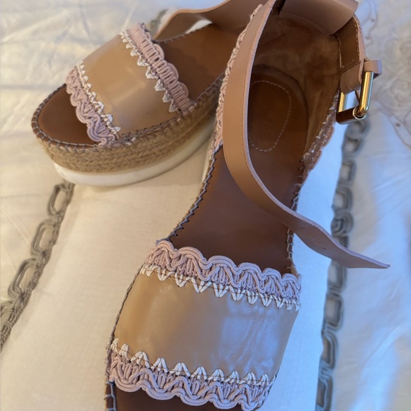 See by Chloe Elegant Tan and cream Women's Sandals - Picture 1 of 9